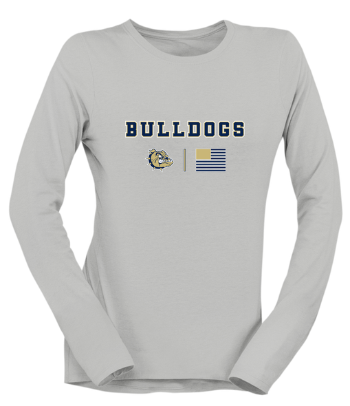C.D. Hylton Bulldogs Team Colors Flag Women's Premium LS T-Shirt