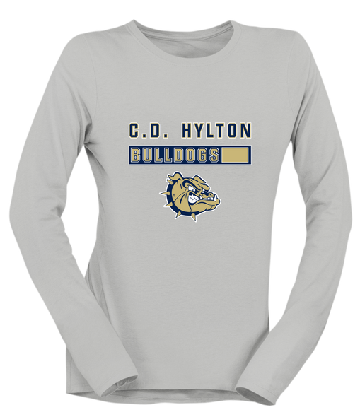C.D. Hylton Bulldogs Mascot #7 Women's Premium LS T-Shirt