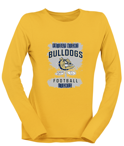C.D. Hylton Bulldogs Football #6 Women's LS T-Shirt