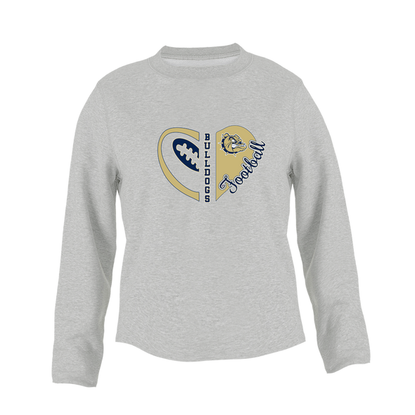 C.D. Hylton Bulldogs Heart Football Women's Sweatshirt