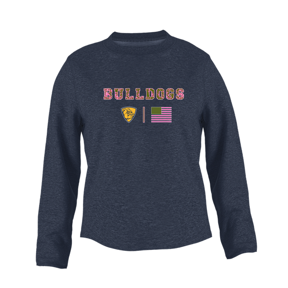 Alhambra Bulldogs Pink Camo Flag Women's Sweatshirt