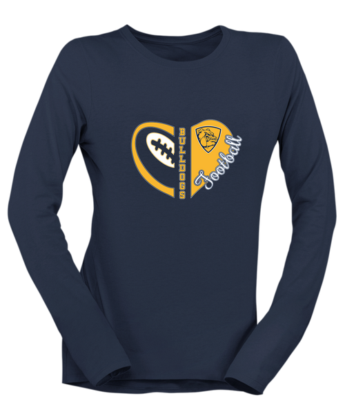 Alhambra Bulldogs Heart Football Women's Premium LS T-Shirt