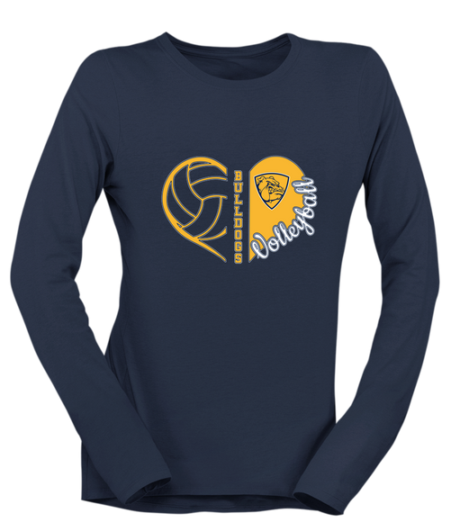 Alhambra Bulldogs Heart Volleyball Women's LS T-Shirt