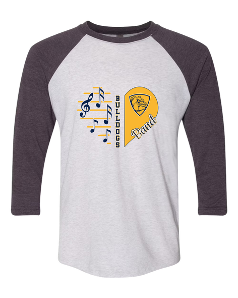 Alhambra Bulldogs Heart Band Women's Baseball T-Shirt