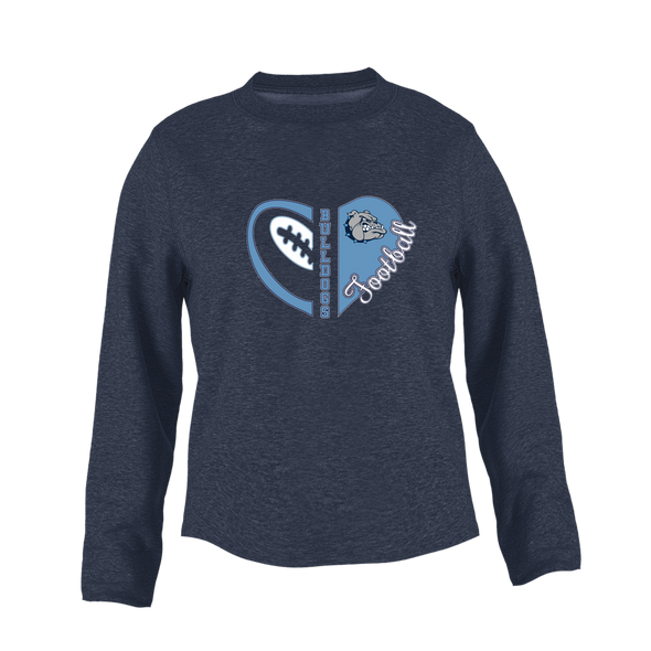 Centennial Bulldogs Heart Football Women's Sweatshirt