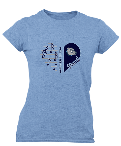 Centennial Bulldogs Heart Band Women's SS T-Shirt