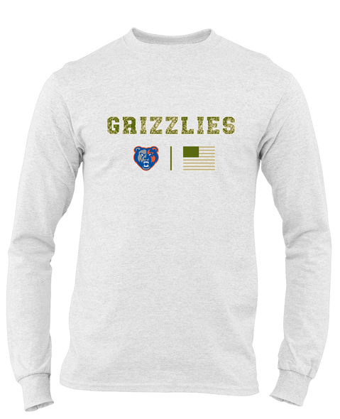 Grand Oaks Grizzlies Camo Flag Men's LS T-Shirt