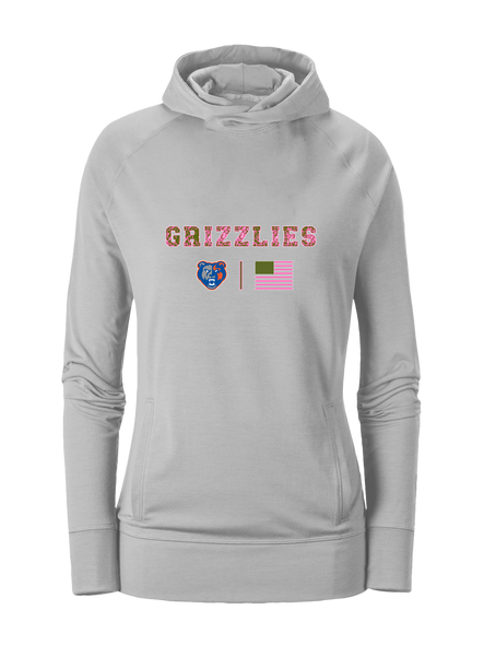 Grand Oaks Grizzlies Pink Camo Flag Women's Hoodie