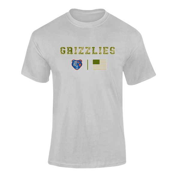 Grand Oaks Grizzlies Camo Flag Men's SS T-Shirt