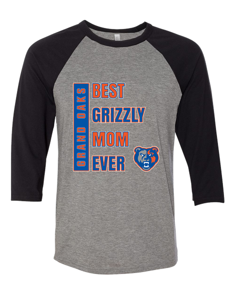 Grand Oaks Grizzlies Best Grizzly Mom Women's Baseball T-Shirt