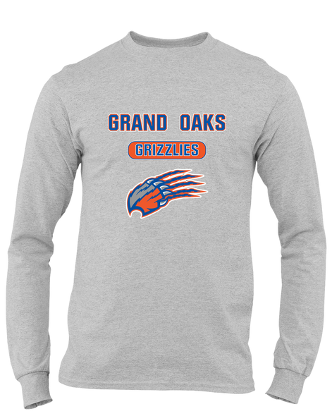 Grand Oaks Grizzlies Claw Mascot #3 Men's LS T-Shirt