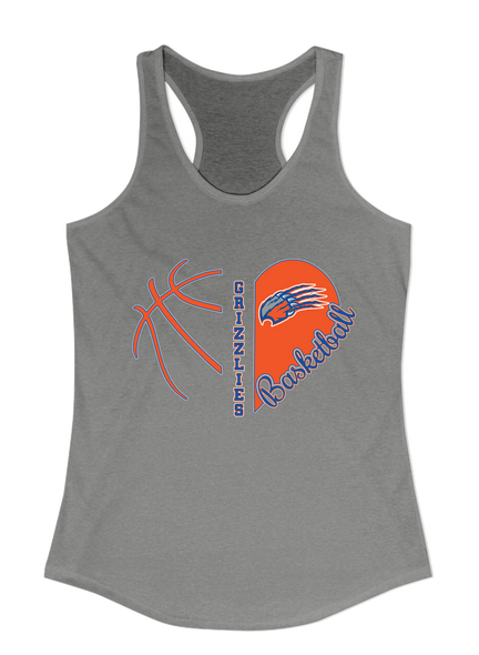 Grand Oaks Grizzlies Claw Heart Basketball Women's Tank Top