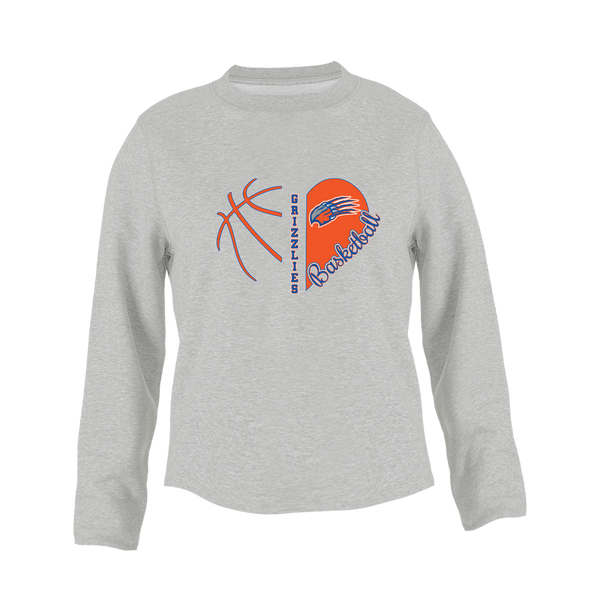 Grand Oaks Grizzlies Claw Heart Basketball Women's Sweatshirt