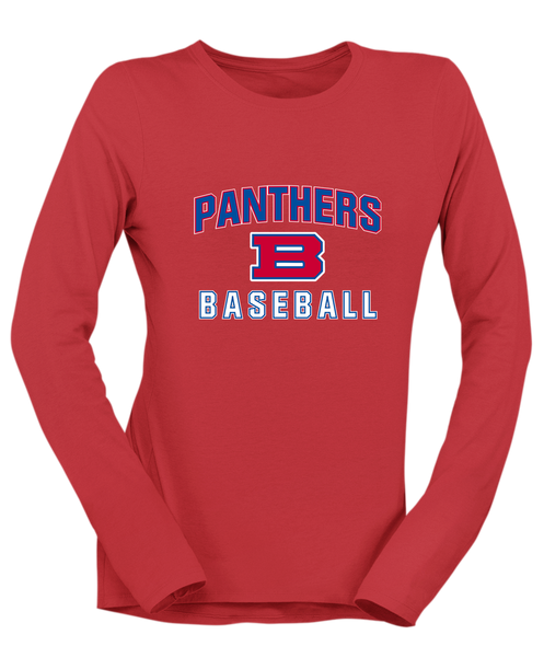 Bartlett Panthers Baseball #1 Women's LS T-Shirt