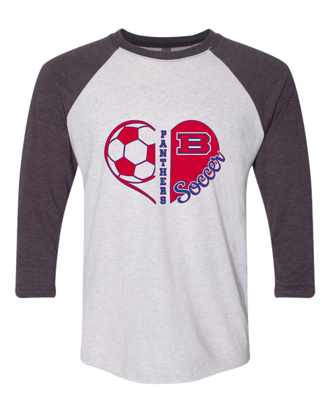 Bartlett Panthers Heart Soccer Women's Baseball T-Shirt