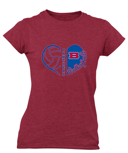 Bartlett Panthers Heart Volleyball Women's Premium SS T-Shirt