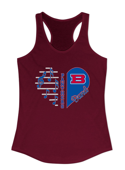 Bartlett Panthers Heart Band Women's Tank Top
