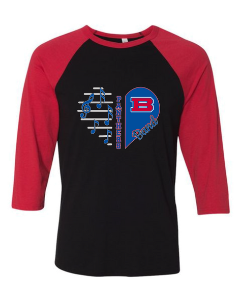Bartlett Panthers Heart Band Women's Baseball T-Shirt