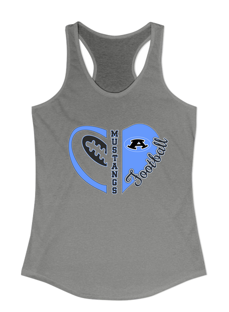 Aldine Mustangs Heart Football Women's Tank Top