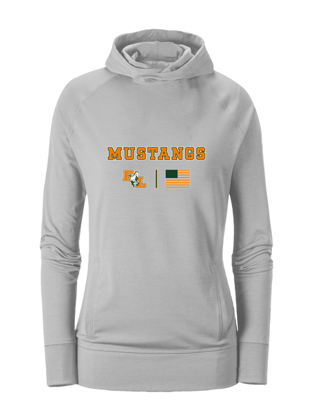 East Lincoln Mustangs Team Colors Flag Women's Hoodie