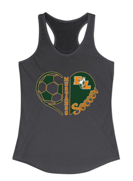 East Lincoln Mustangs Heart Soccer Women's Tank Top