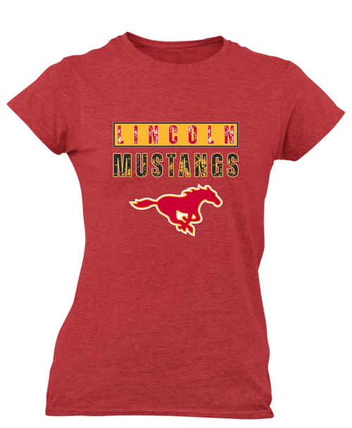 Abraham Lincoln Mustangs Mascot #9 Women's Premium SS T-Shirt