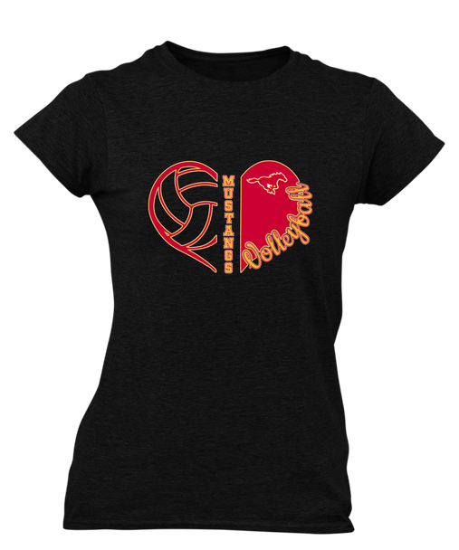 Abraham Lincoln Mustangs Heart Volleyball Women's Premium SS T-Shirt