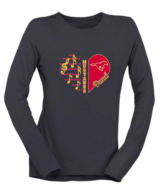 Abraham Lincoln Mustangs Heart Band Women's Premium LS T-Shirt
