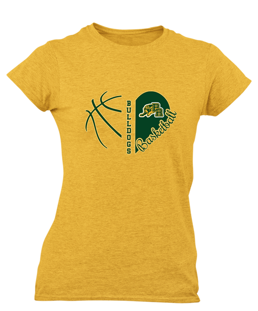 Baton Rouge Bulldogs Heart Basketball Women's Premium SS T-Shirt