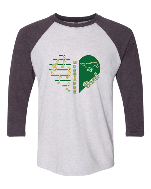 Redmond Mustangs Heart Band Women's Baseball T-Shirt