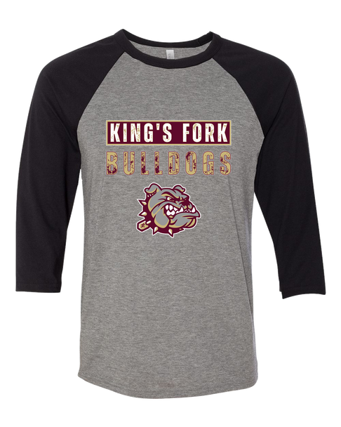 King's Fork Bulldogs Mascot #9 Men's Baseball T-Shirt