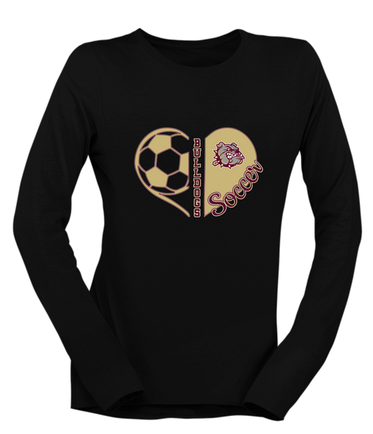 King's Fork Bulldogs Heart Soccer Women's Premium LS T-Shirt