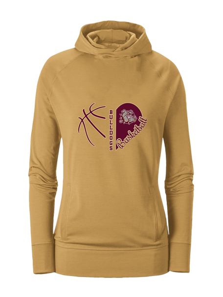 King's Fork Bulldogs Heart Basketball Women's Hoodie