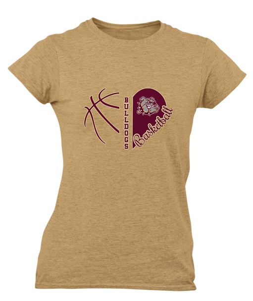 King's Fork Bulldogs Heart Basketball Women's Premium SS T-Shirt