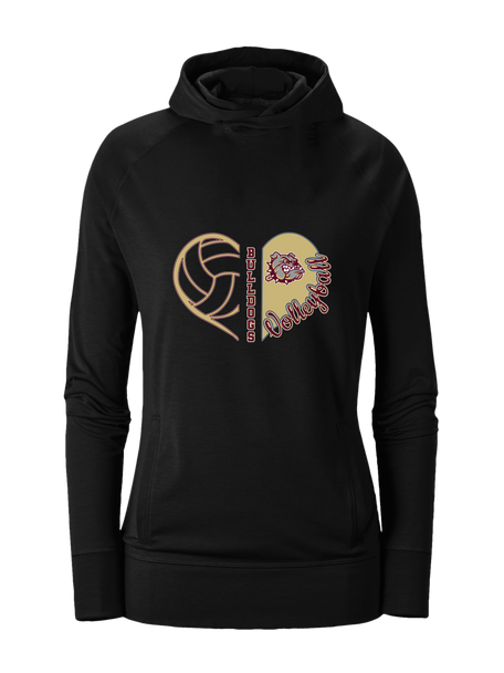 King's Fork Bulldogs Heart Volleyball Women's Hoodie