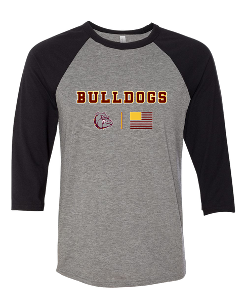 Winslow Bulldogs Team Colors Flag Women's Baseball T-Shirt