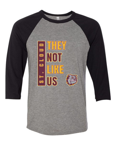 St. Cloud Bulldogs They Not Like Us #1 Women's Baseball T-Shirt