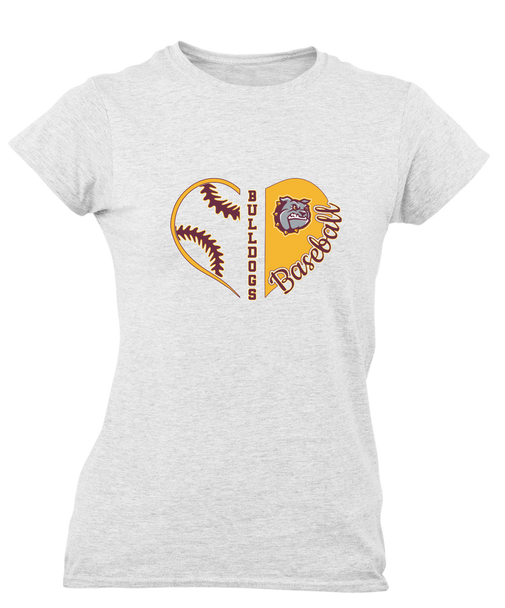 St. Cloud Bulldogs Heart Baseball Women's Premium SS T-Shirt