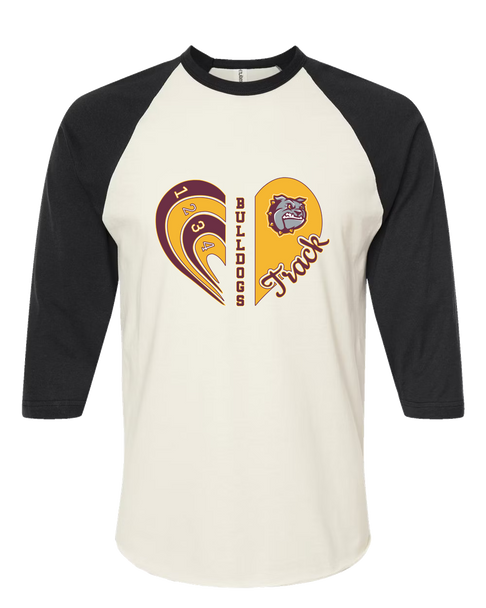 St. Cloud Bulldogs Heart Track Women's Baseball T-Shirt