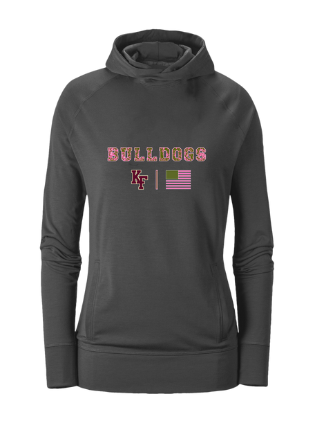 King's Fork Bulldogs KF Pink Camo Flag Women's Hoodie