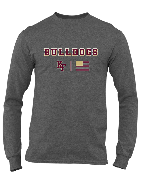 King's Fork Bulldogs KF Team Colors Flag Men's LS T-Shirt