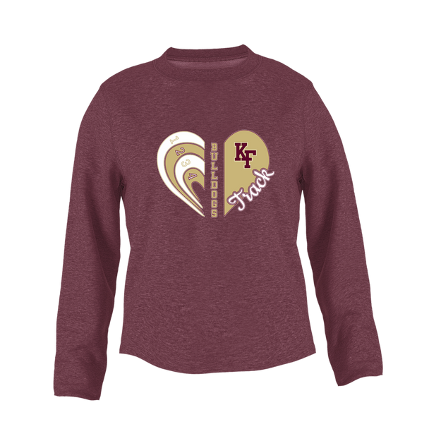 King's Fork Bulldogs KF Heart Track Women's Sweatshirt