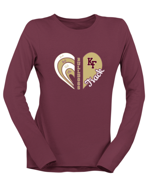 King's Fork Bulldogs KF Heart Track Women's LS T-Shirt