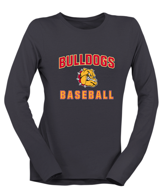 Hancock Bulldogs Baseball #1 Women's Premium LS T-Shirt