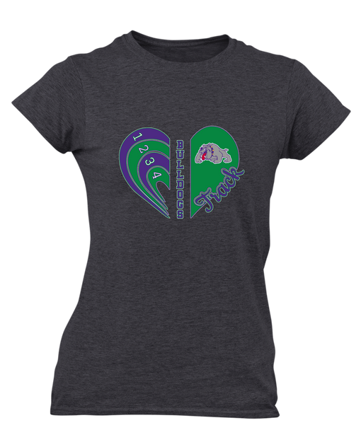 Waukegan Bulldogs Heart Track Women's SS T-Shirt