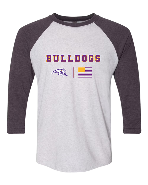 Wauconda Bulldogs Team Colors Flag Men's Baseball T-Shirt