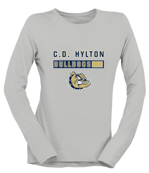 C.D. Hylton Bulldogs Mascot #7 Women's Premium LS T-Shirt