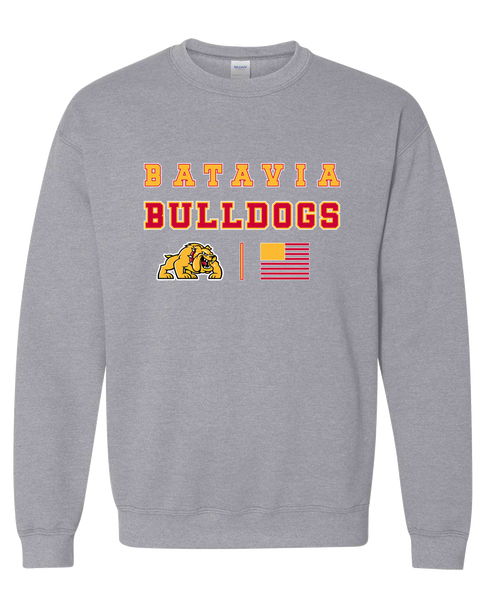 Batavia Bulldogs Spirit Flag Men's Sweatshirt