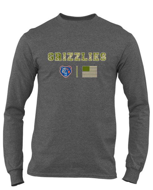 Grand Oaks Grizzlies Camo Flag Men's Premium LS T-Shirt