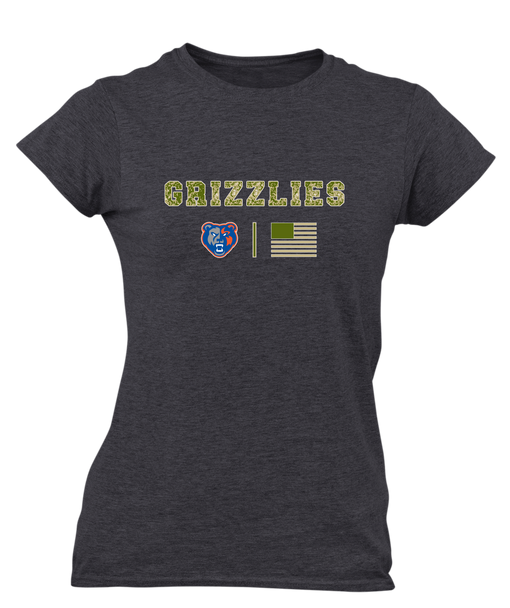 Grand Oaks Grizzlies Camo Flag Women's SS T-Shirt